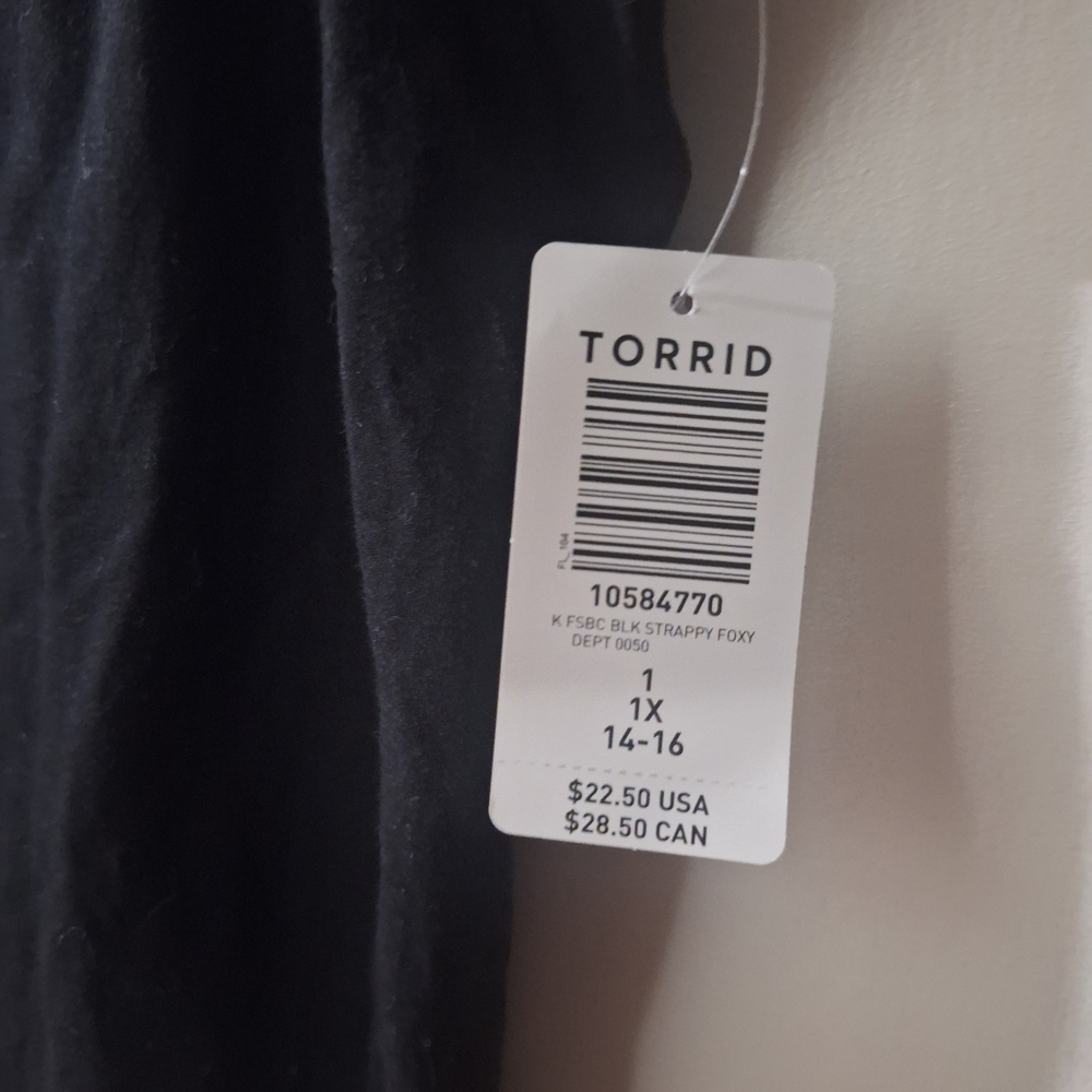 Torrid Black Strappy Foxy Top